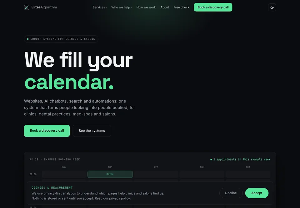Elites Algorithm homepage
