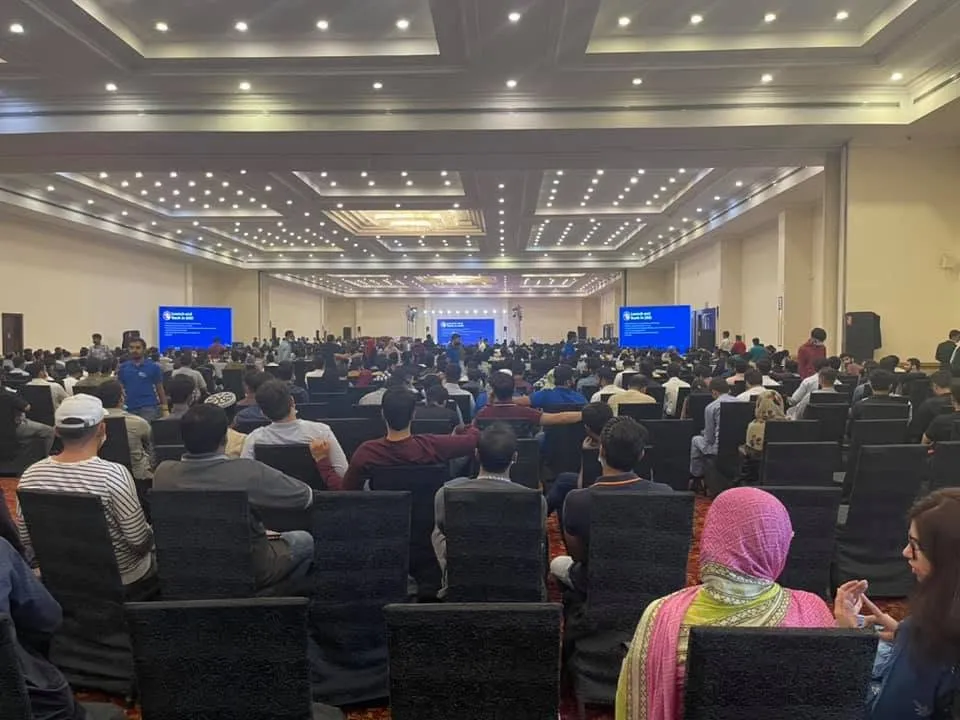 The seated hall at the Lahore seminar