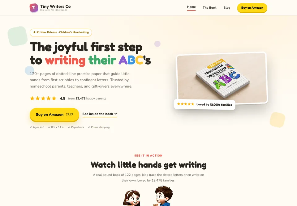Tiny Writers Co homepage